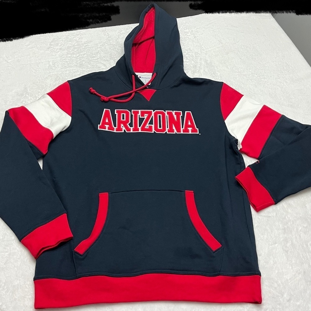 Champion sz Large Arizona wildcats college logo colorblock hooded sweatshirt